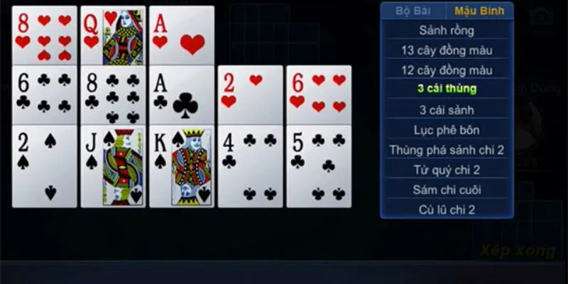 List những trường hợp tới trắng khi chơi bài Mậu Binh bạn nên nhớ